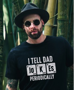 Men's Printed "Dad Jokes" Cotton Blend T-shirt